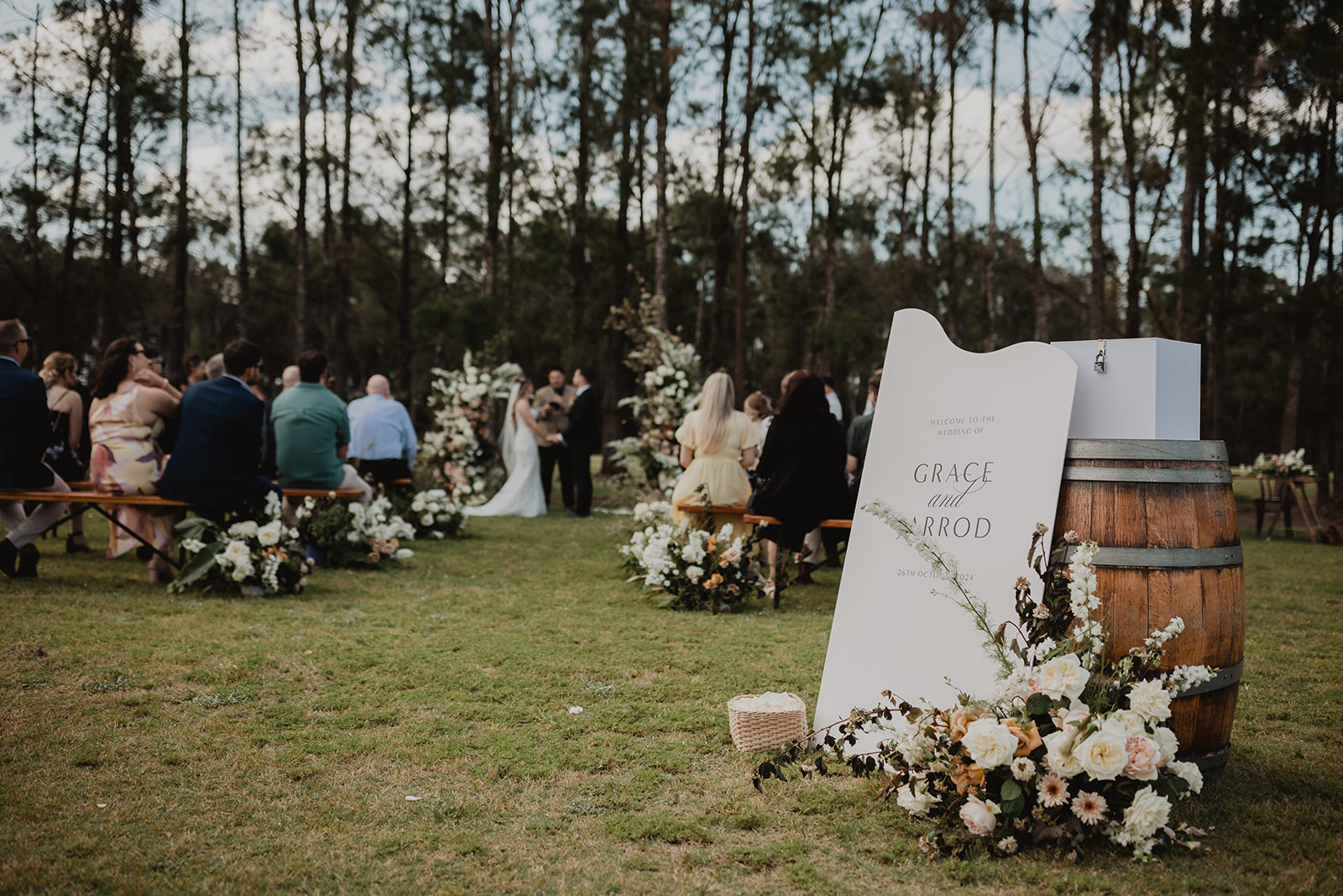 Large Board white Wedding Welcome sign at Rydges Resort Hunter Valley