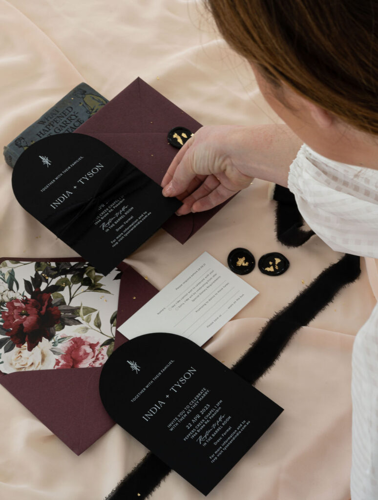 Full service wedding invitations, stationery, website and signage. DIY or fully assembled wedding invitations