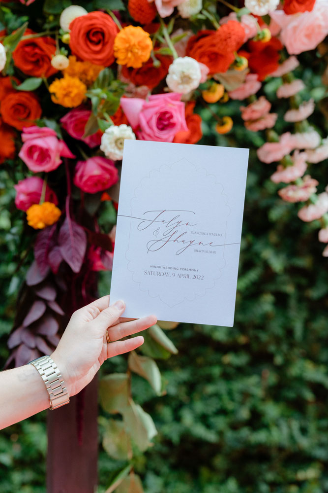 wedding ceremony booklet for hindu and christian wedding
